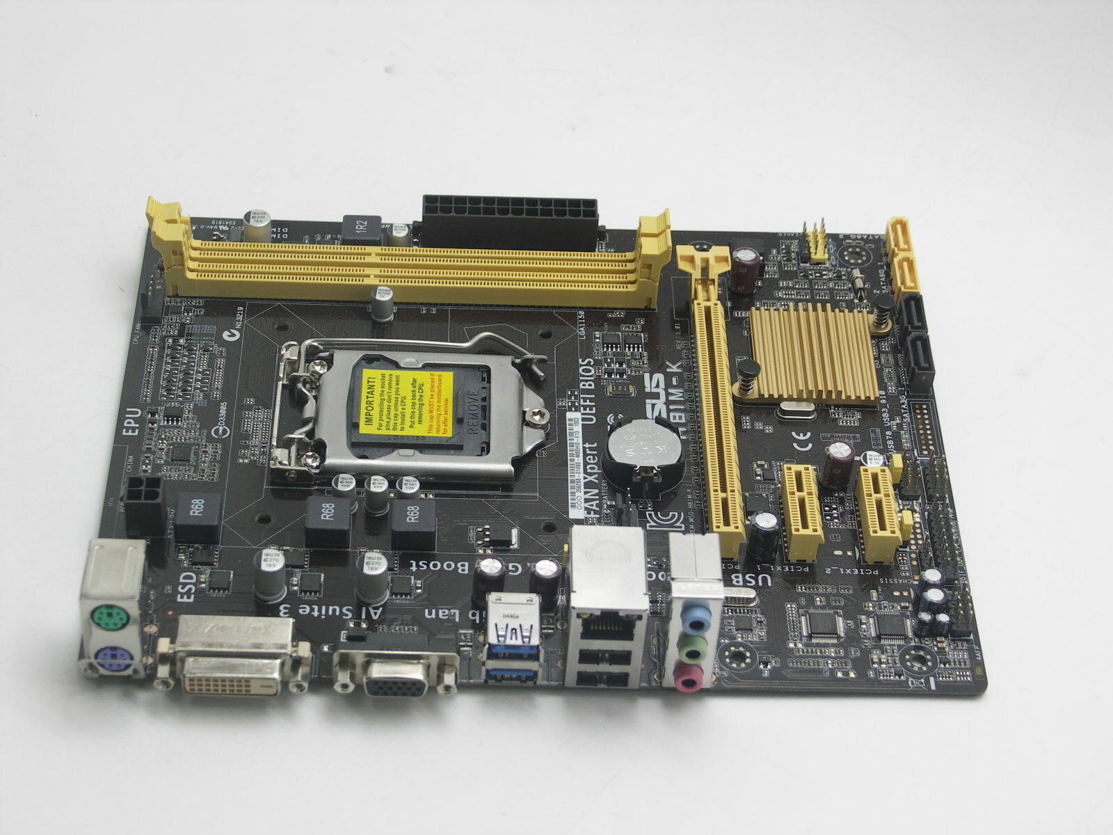 Материнская плата S-1150 ASUS H81M-K, H81/2xDDR3/SATA/Lan/VGA/DVI-D/Sb/USB3.0/mATX