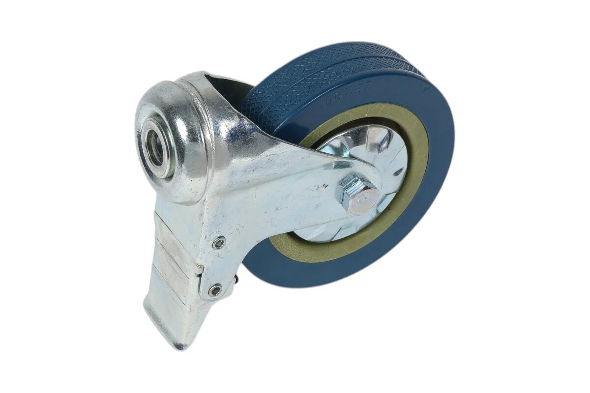 Tech-Krep поворотное колесо п/п обод рез подшипник скольжения под болт М12 D100 с торм.