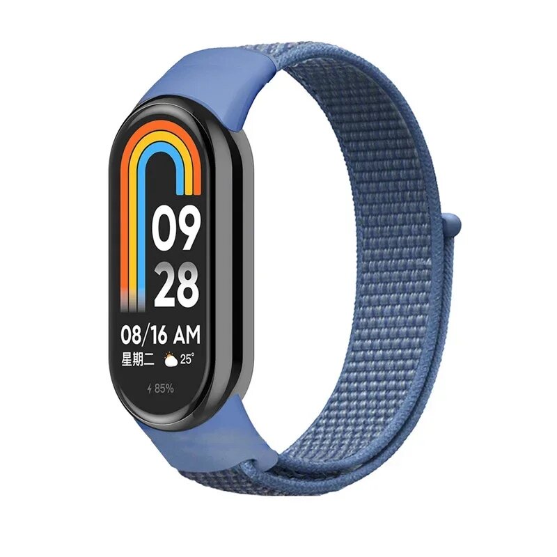 Нейлоновый ремешок с петлей для умных часов Xiaomi Mi Band, Red 08, For Mi band 8