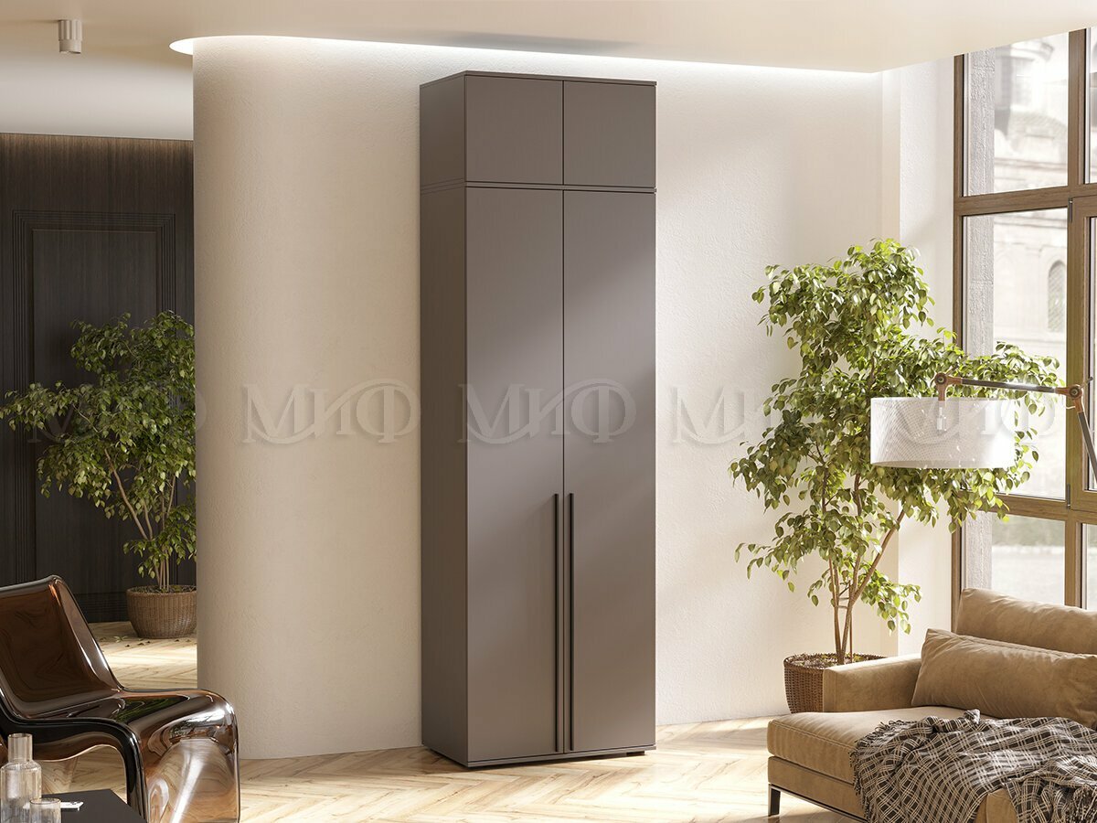 Шкаф 2-х ств. Норд + антресоль, 800х2654х510 мм, Графит, МИФ