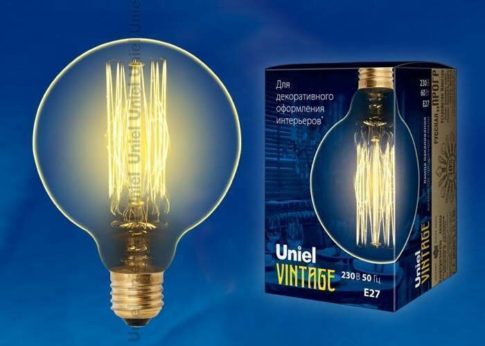 Uniel LOFT G95 E27 60W Шар винтажная лампа накаливания IL-V-G95-60/GOLDEN/E27 VW01