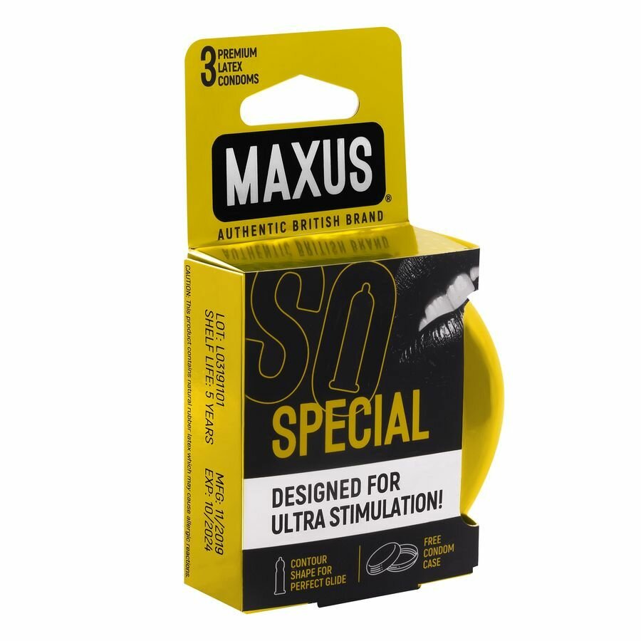Презервативы Maxus Special, латексные, точечно-ребристая текстура, 18 см, 3 шт — фото 1