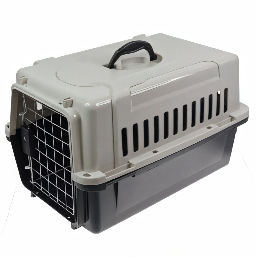 Переноска для животных Jack&King 48х32х30 см, с металлической дверкой, серая