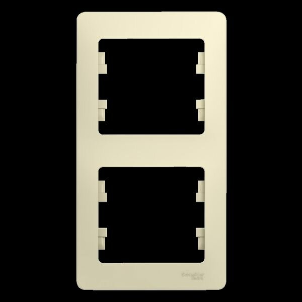 8 шт. Systeme Electric Glossa Бежевая Рамка 2-постовая, вертикальная, GSL000206