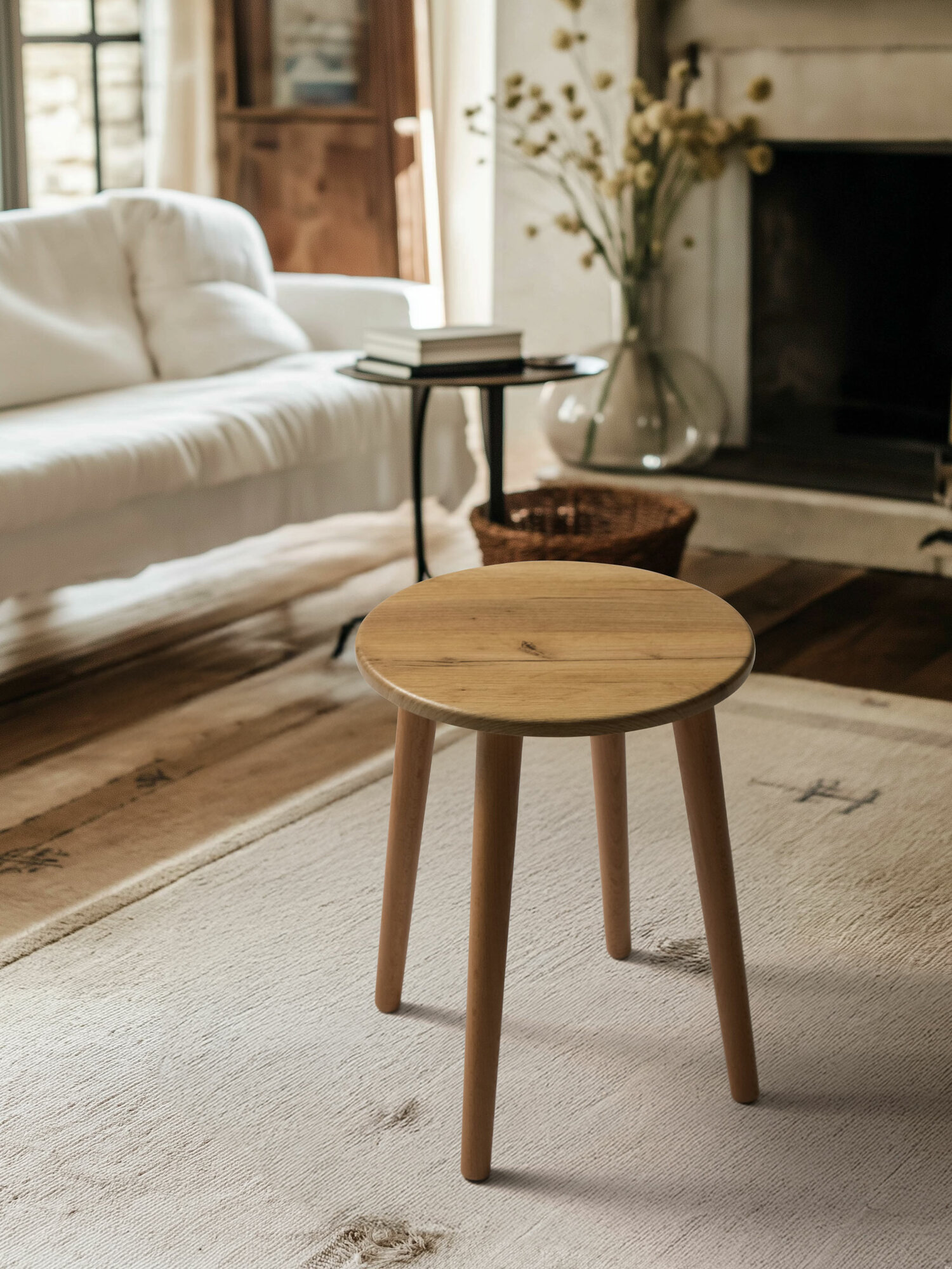 Табурет кухонный Mr.Koff, круглый, МДФ/бук, 35х35х45 см