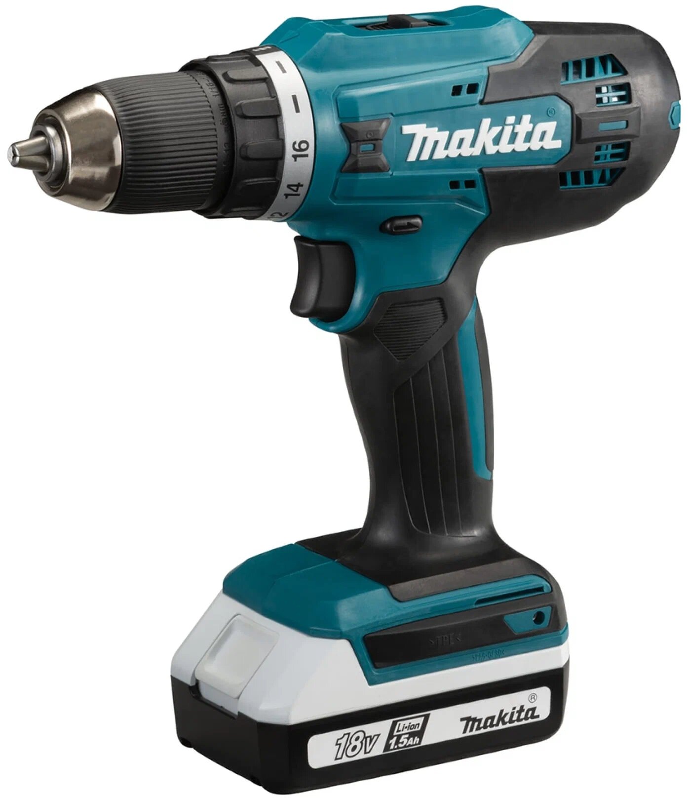 Аккумуляторная дрель-шуруповерт Makita DF488DWE — фото 1