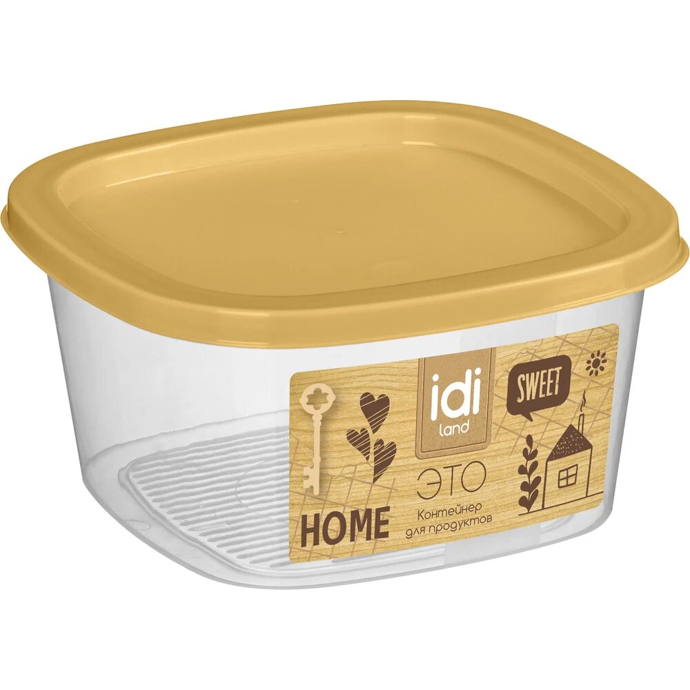 Контейнер для продуктов Idiland Tasty квадратный 023 л (бледно-желтый) 231109904/02