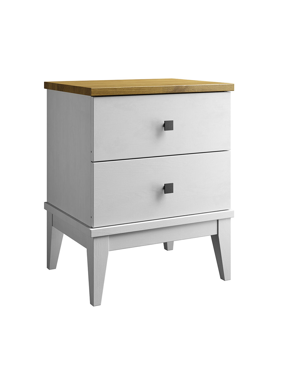 Тумба прикроватная Спальня Бон Вояж 02 (ФА) (белый лак/антик №24) (1)