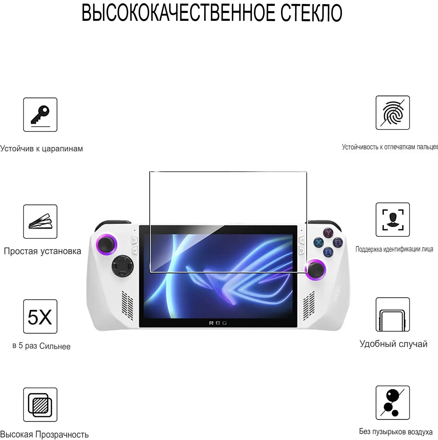 Защитное закаленное стекло для игровой приставки ASUS ROG Ally