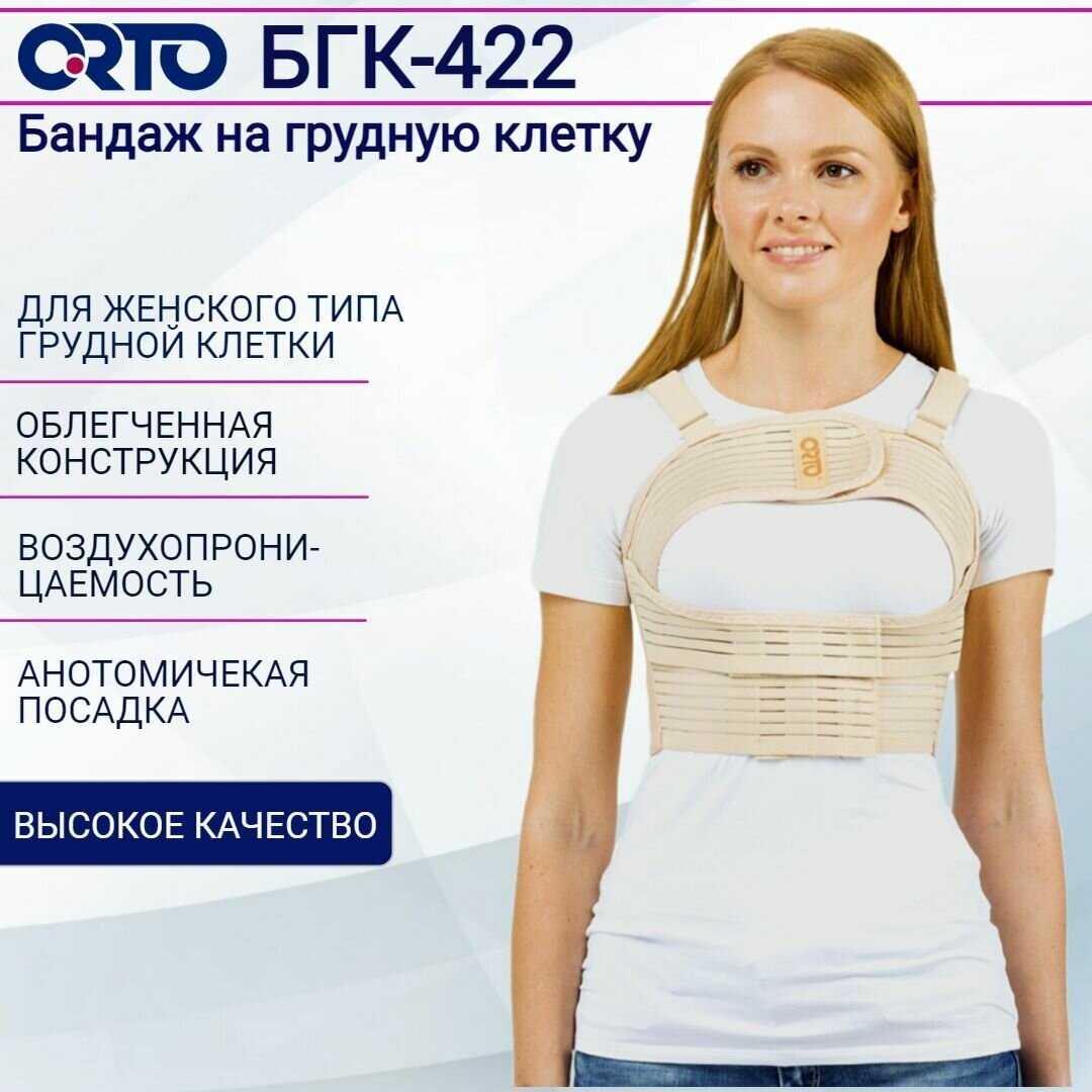 Бандаж на грудь ортез грудную клетку послеоперационный женский БГК422