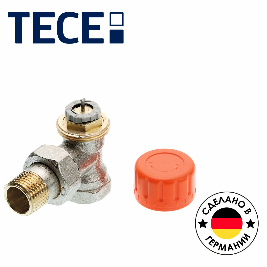 Термостатический вентиль TECE, угловой, R 1/2" x Rp 1/2"
