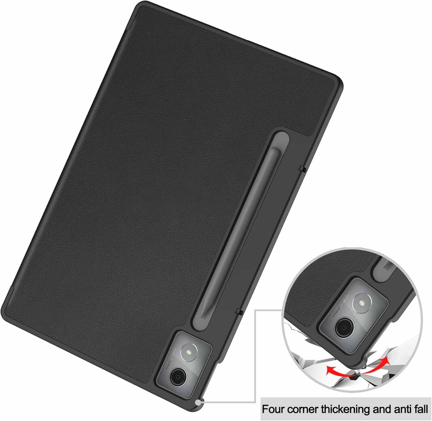 Защитный чехол для планшета Lenovo Xiaoxin Pad Pro 12.7 2024/2025 TB375/Lenovo Zhaoyang K12 TB373, Черный — фото 1