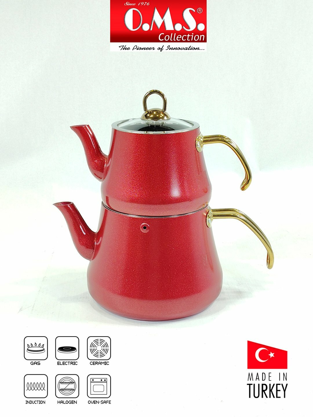 Чайник O.M.S. 8200-L, XL, Алый