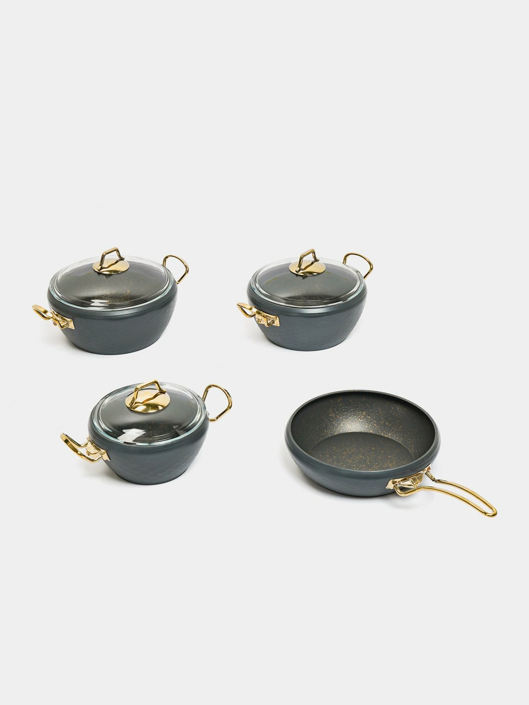 Набор посуды с антипригарным покрытием O.M.S 3058, Серый