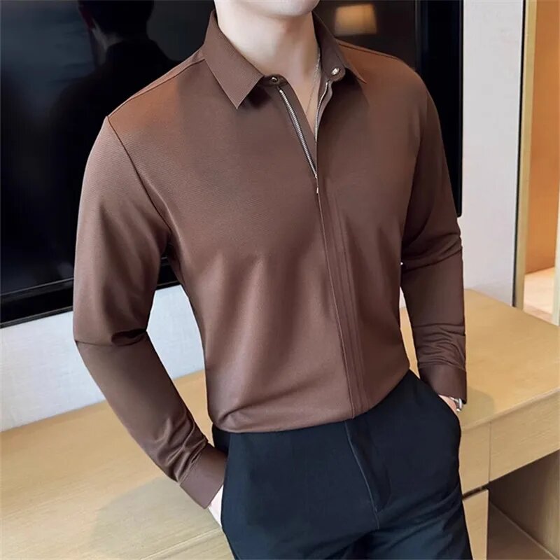 Рубашка FAVOCENT, размер 2XL, коричневый