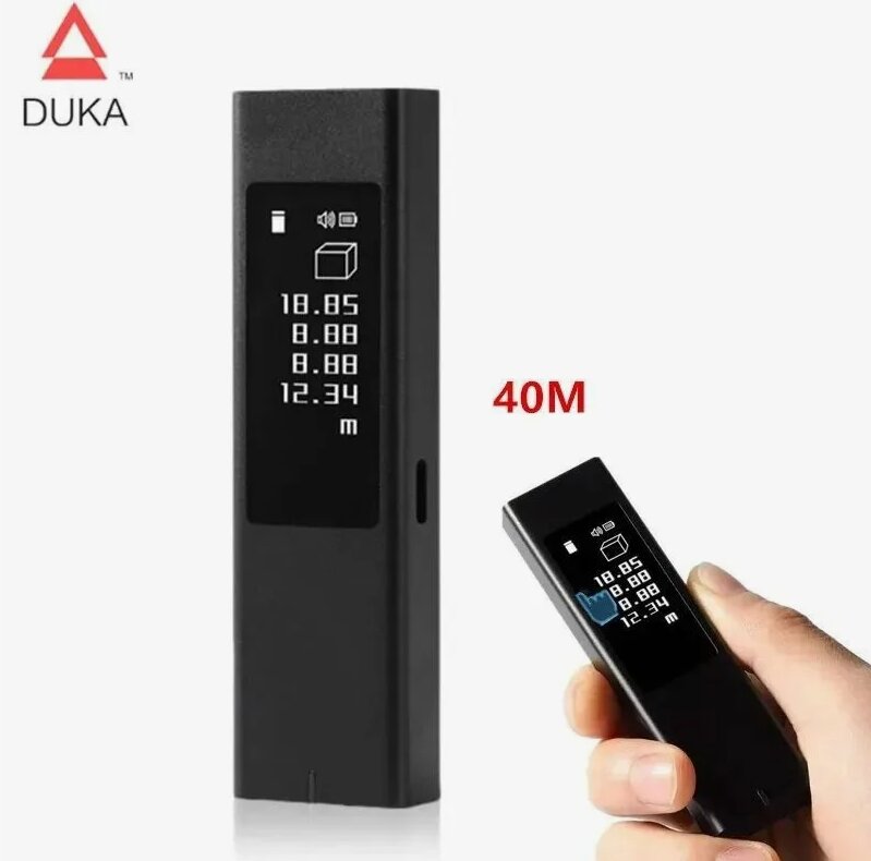 Лазерная рулетка дальномер Xiaomi Duka LS-5 40м сенсорная компактный размер