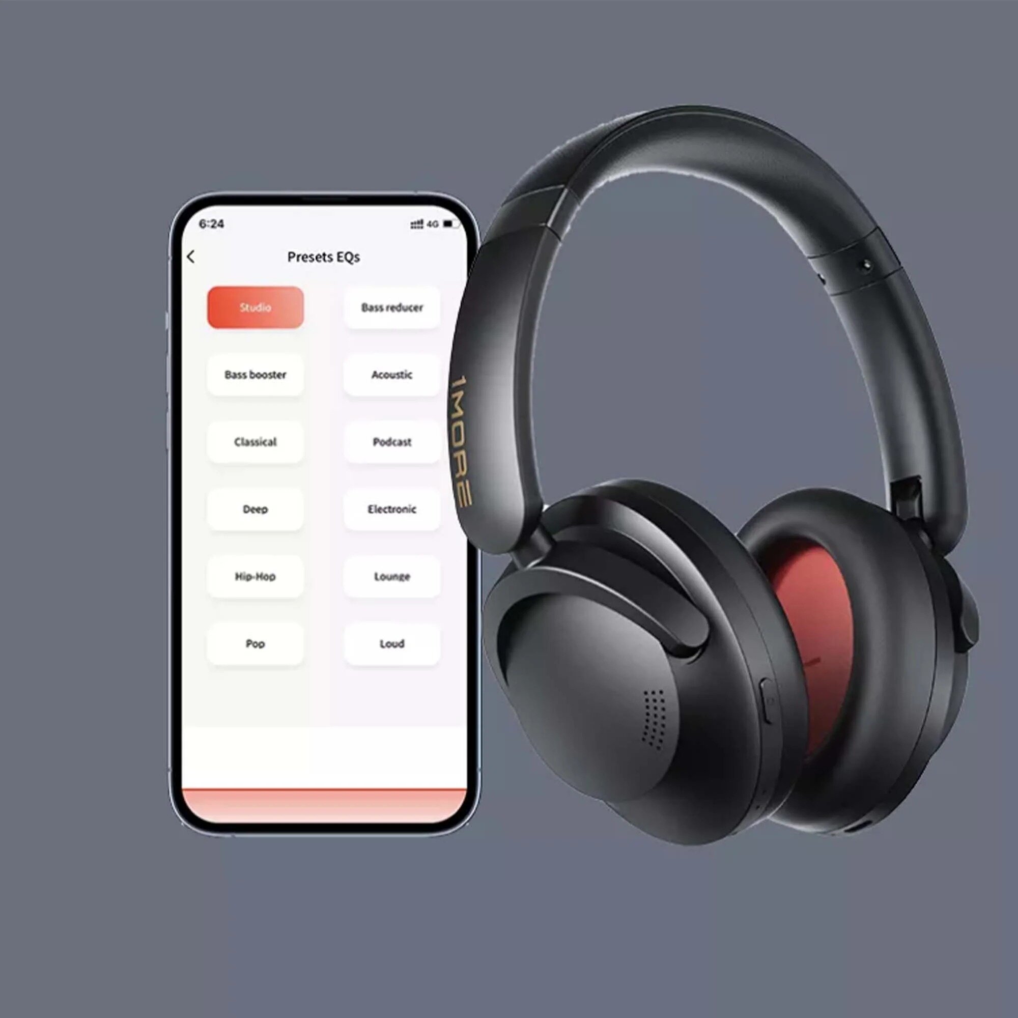 Беспроводные наушники 1MORE SonoFlow PRO HQ51, black, ANC, Hi-Res Audio, черные — фото 1