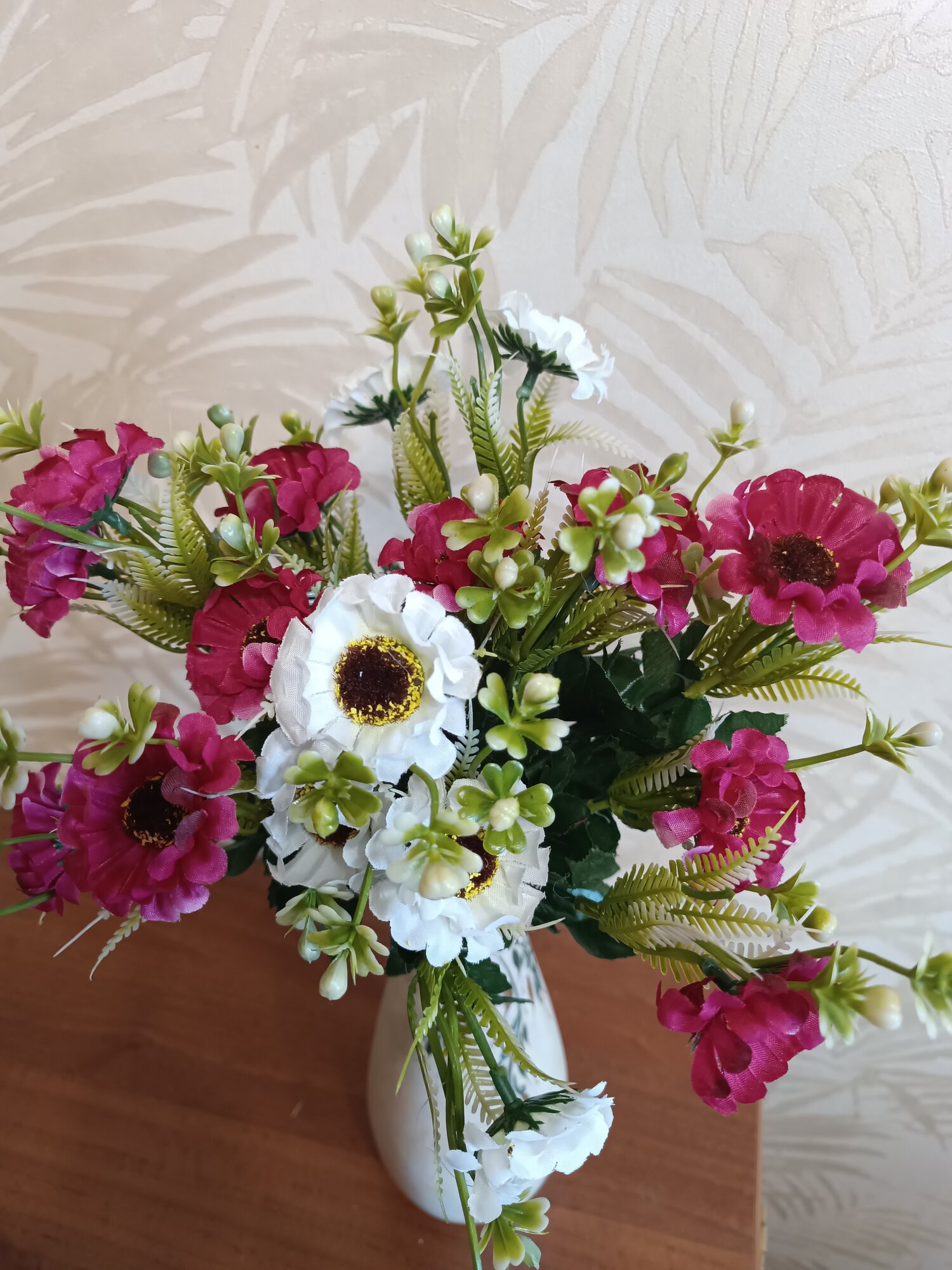 Букет шелковых искусственных полевых цветов из 3 веток 20 см