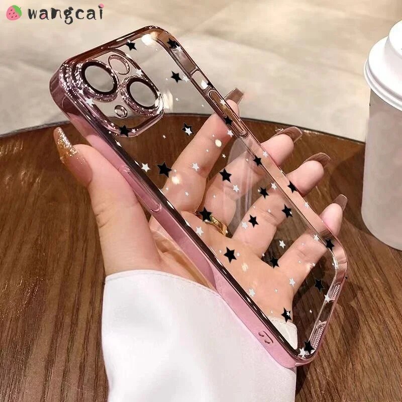 Для Xiaomi Poco X6 M6 F6 X5 X4 X3 NFC GT X2 M5s M4 M3 F5 F4 F3 Pro C55 Чехол для телефона с милой звездой блестящий противоударный мягкий чехол