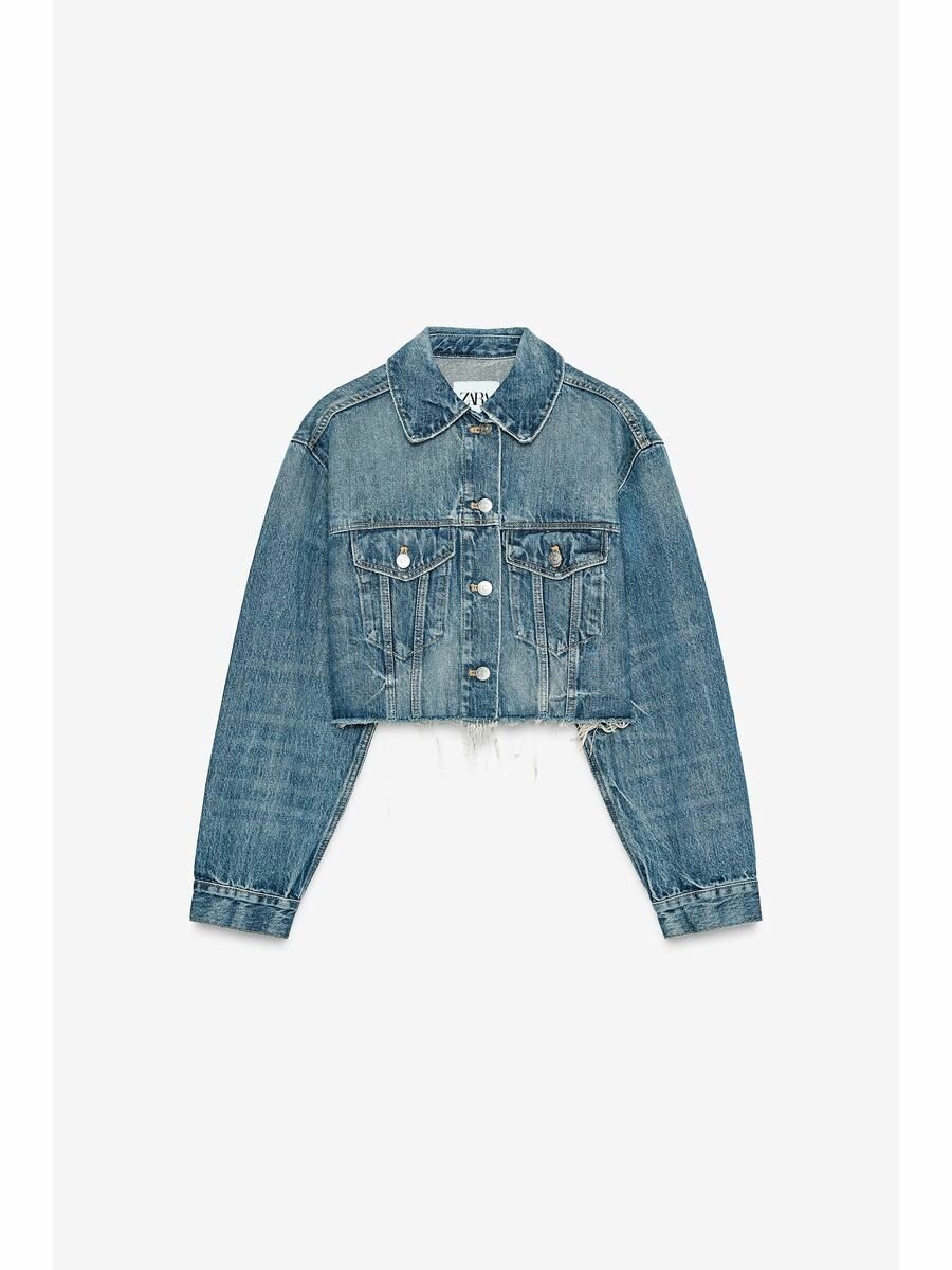 Куртка джинсовая Zara Базовая коллекция, размер XL., голубой