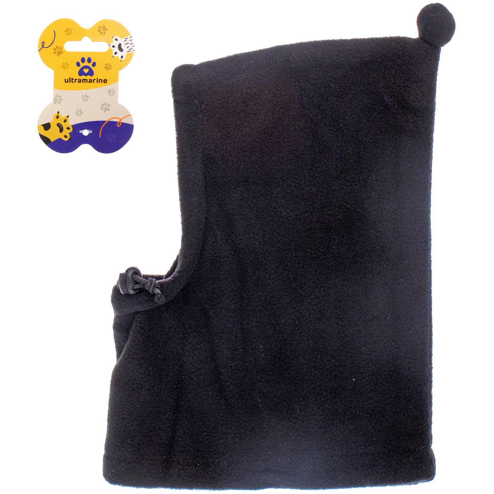 Шапка для собак и кошек «модный БРО» черная р S флис теплый