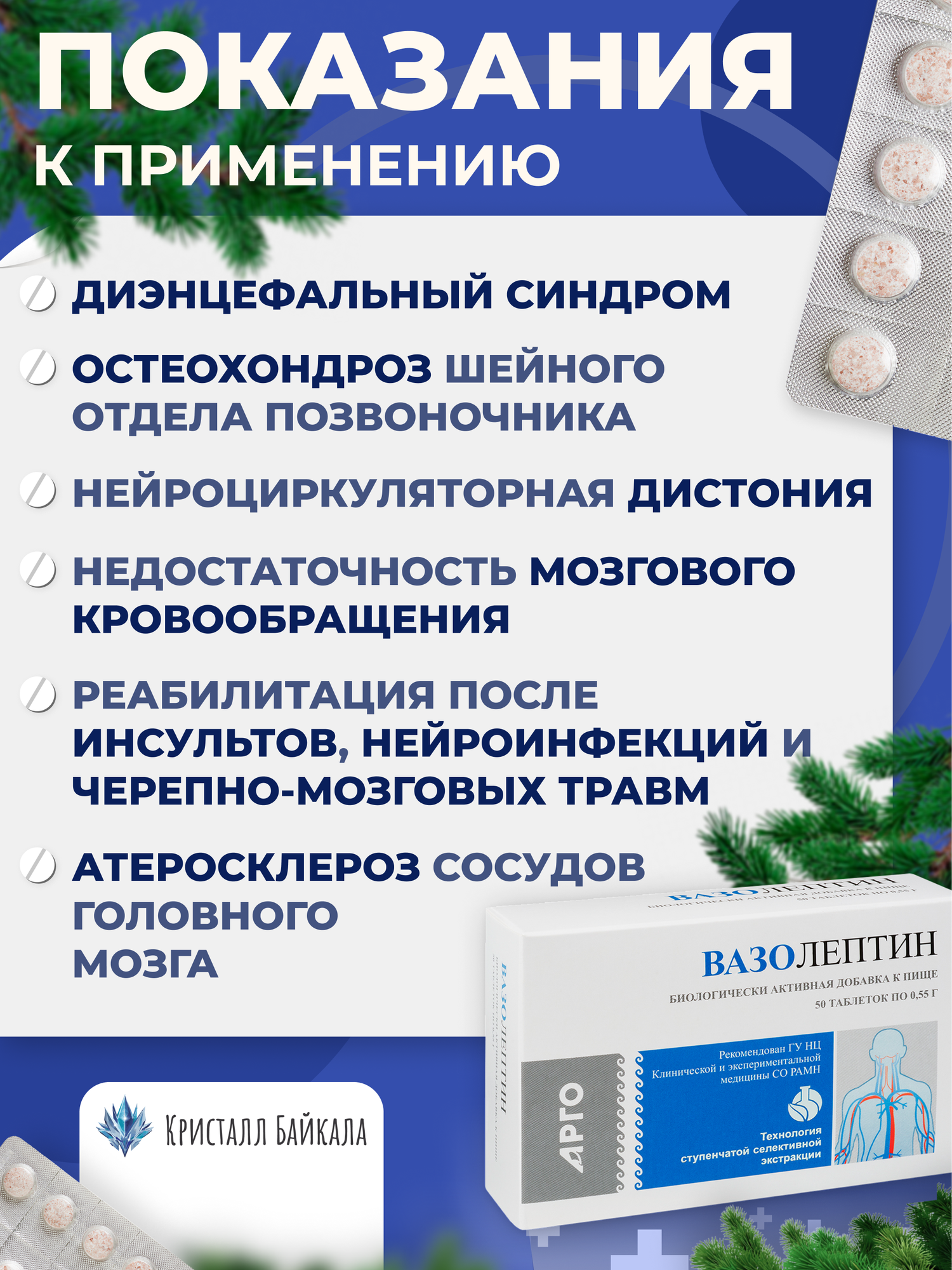 Изображение @0706 Вазолептин, таблетки, БАД, для здоровья сосудов и головного мозга