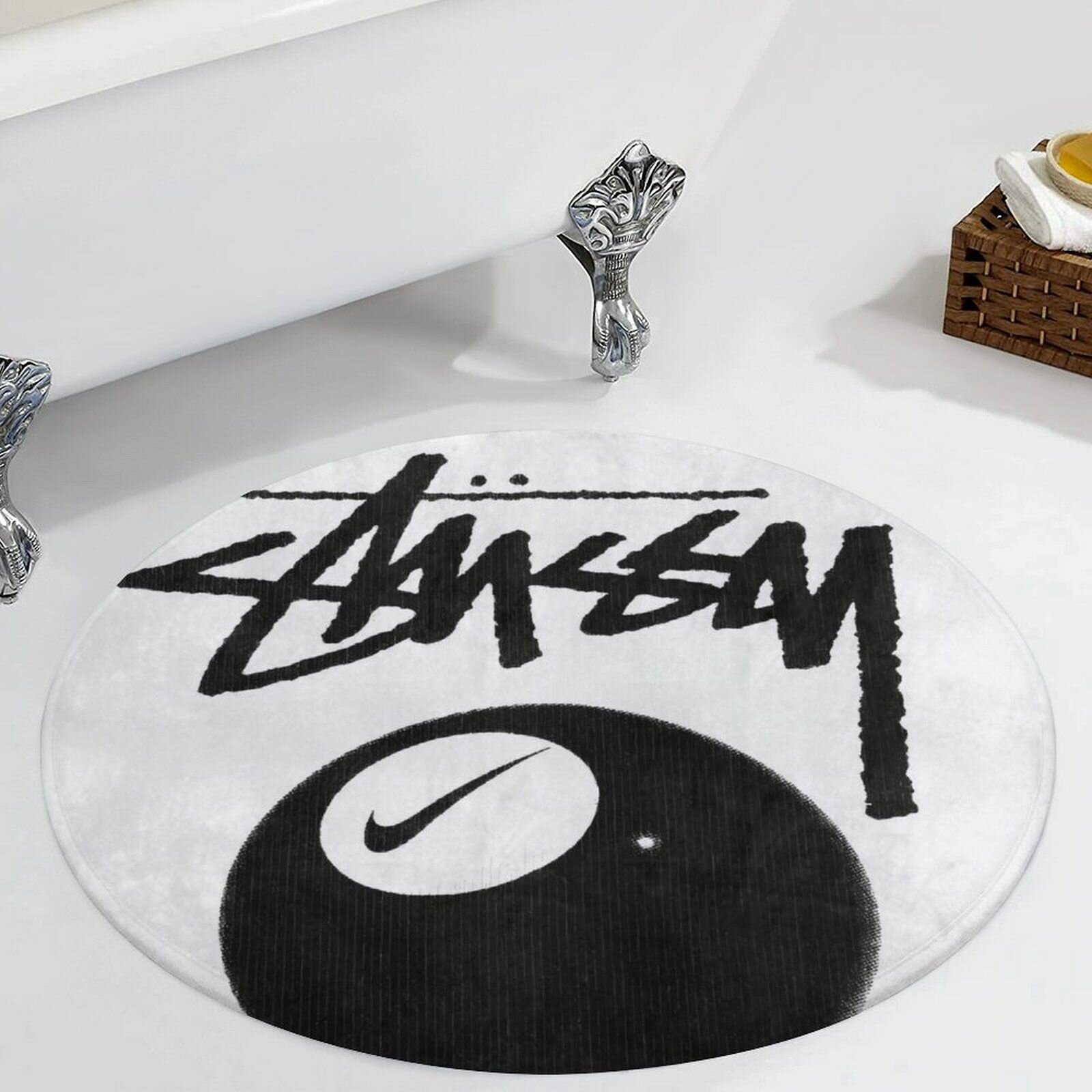 Stussy Коврик для ванны и туалета, противоскользящий, влаговпитывающий, 60х60