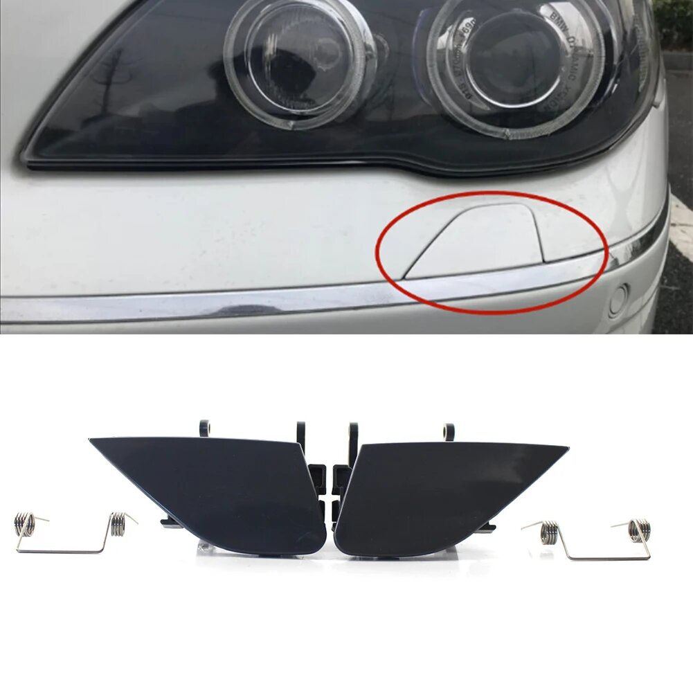 2 шт. передний бампер автомобиля крышка омывателя фар для BMW 7 серии E65 E66 2005 2006 2007 2008 черный АБС-пластик