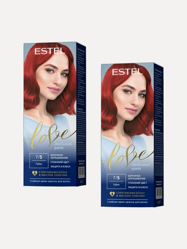 Изображение товара ESTEL Стойкая крем-краска для волос LOVE, тон 7/5 Рубин (набор, 2шт.)