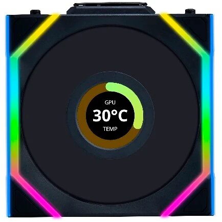 Комплект вентиляторов (3шт.) Lian Li (G99.12SLLCD1W3B. R0) черный UNI FAN SL WIRELESS LCD 120 — фото 1