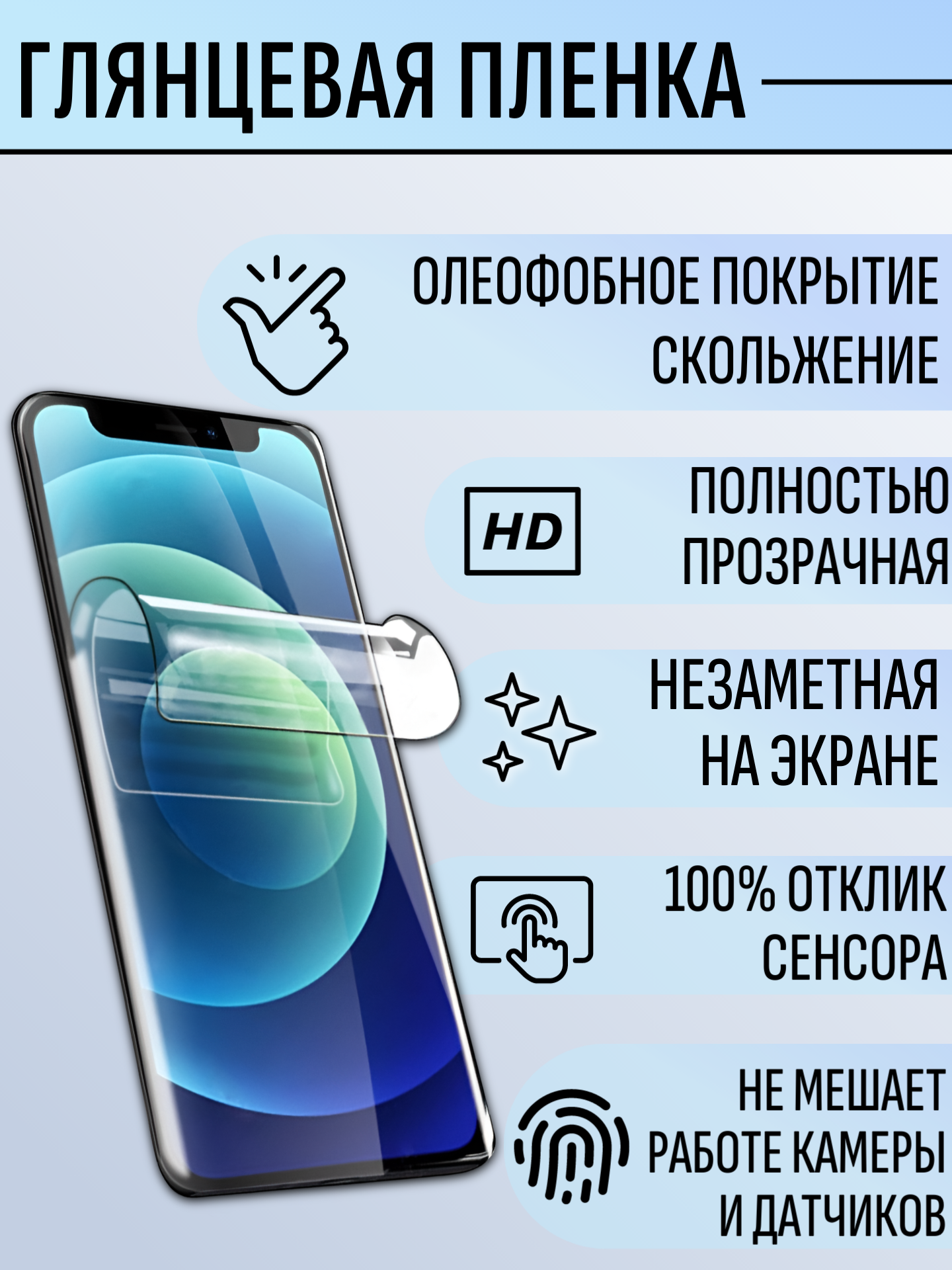 Гидрогелевая пленка Xiaomi Redmi Note 13 (Комплект 2шт.) полиуретановое покрытие под чехол — фото 1