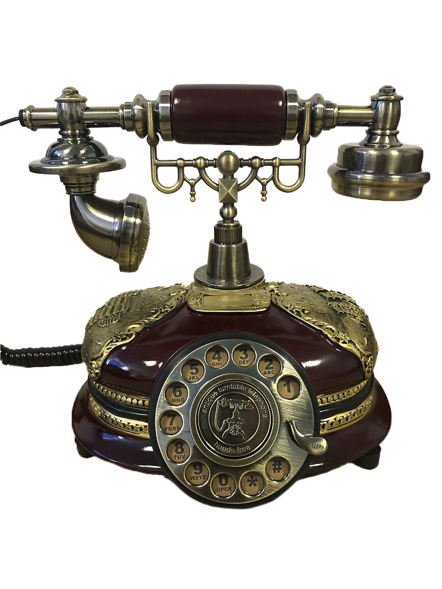 Ретро-телефон Bellcraft настольный золотистый металл дерево