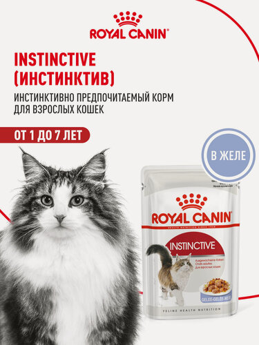 Изображение товара Влажный корм для кошек Royal Canin Instinctive кусочки в желе, 28 шт по 85 г
