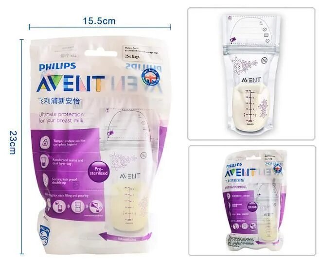 Изображение Пакеты для хранения молока, 180 мл, 25 шт Philips avent SCF603/25
