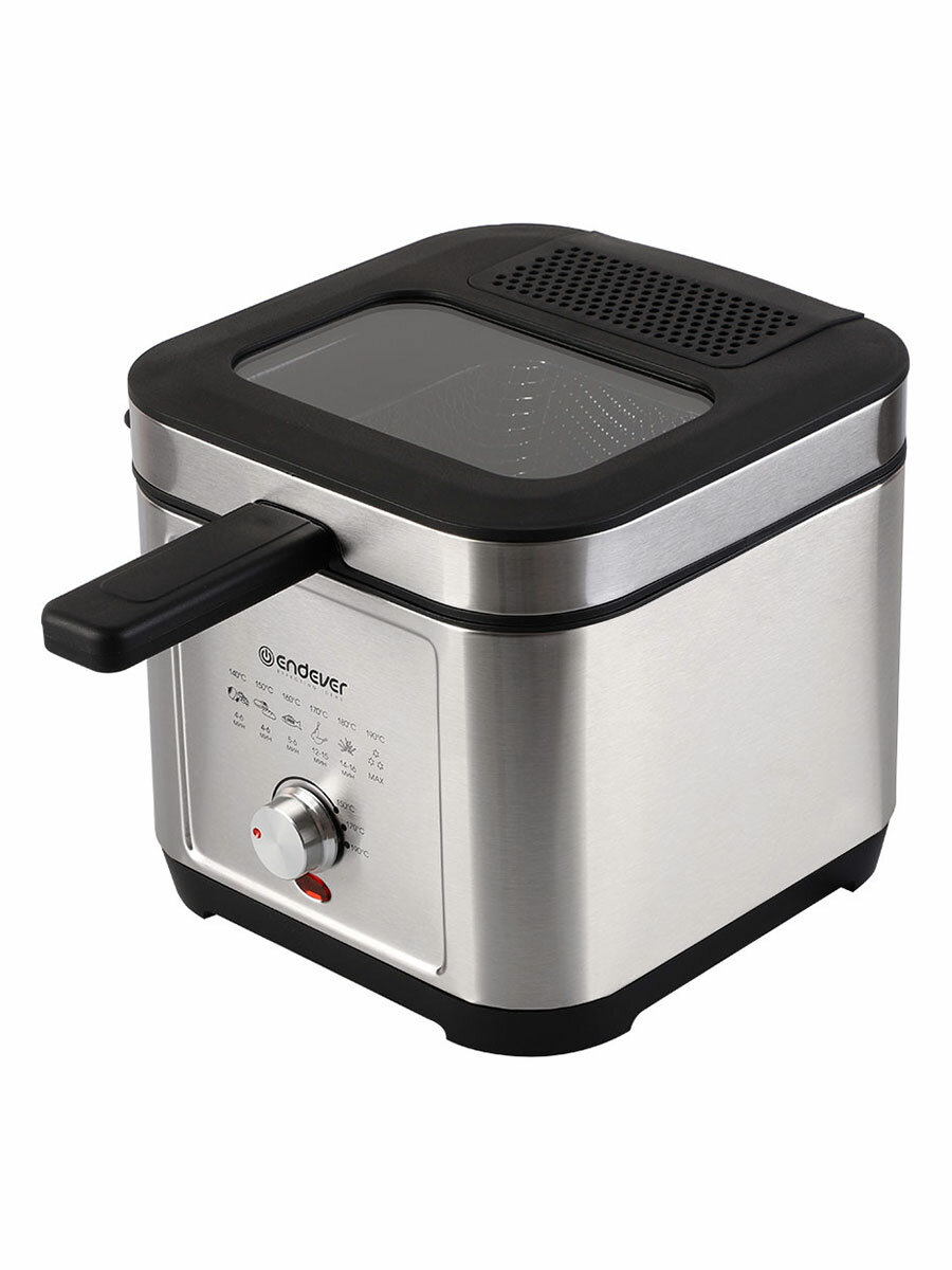 Фритюрница электрическая Endever FR 113  2000 Вт  2 5 литра  защита от перегрева  съёмная крышка
