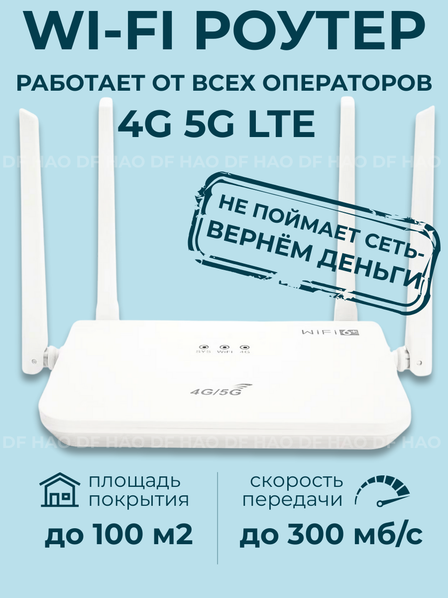 Роутер с сим картой, Wi-Fi роутер, 4G,4 ант белый, роутер от сим карты, wi-fi роутер от сим карты
