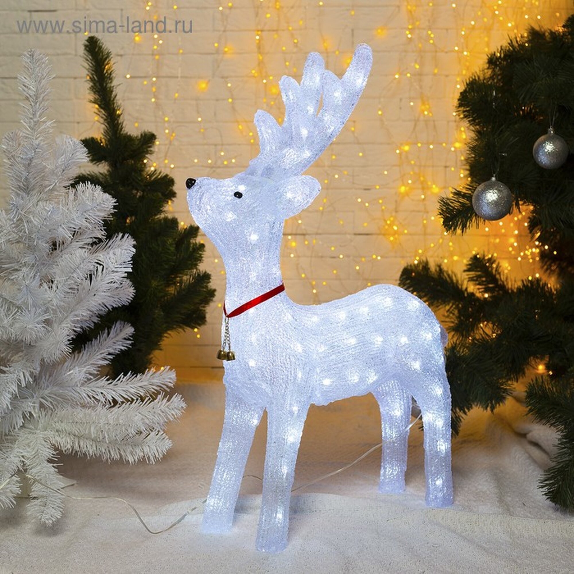 Светодиодная фигура «Олень гордый» 52 × 80 × 21 см акрил 80 LED 8 режимов 24 В свечение белое
