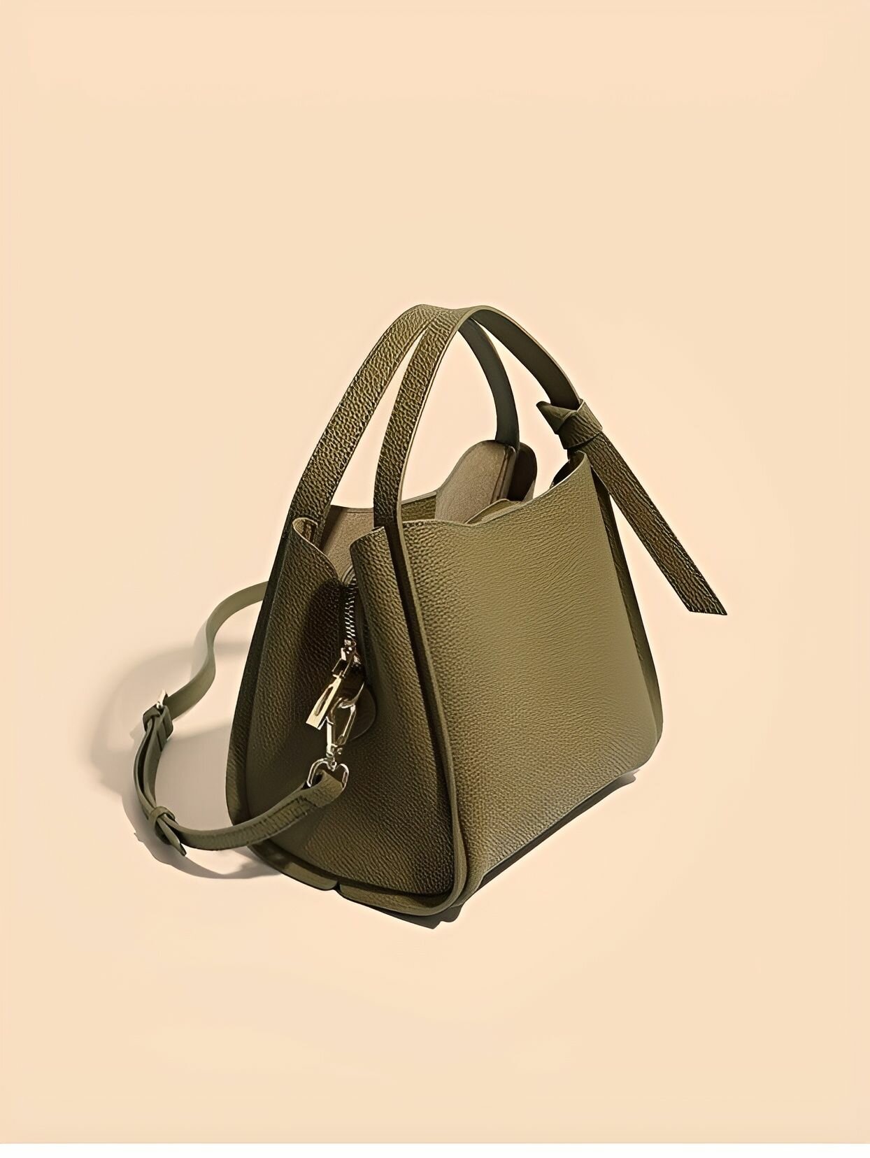 Сумка тоут КожаноFF, фактура рельефная, оливковый