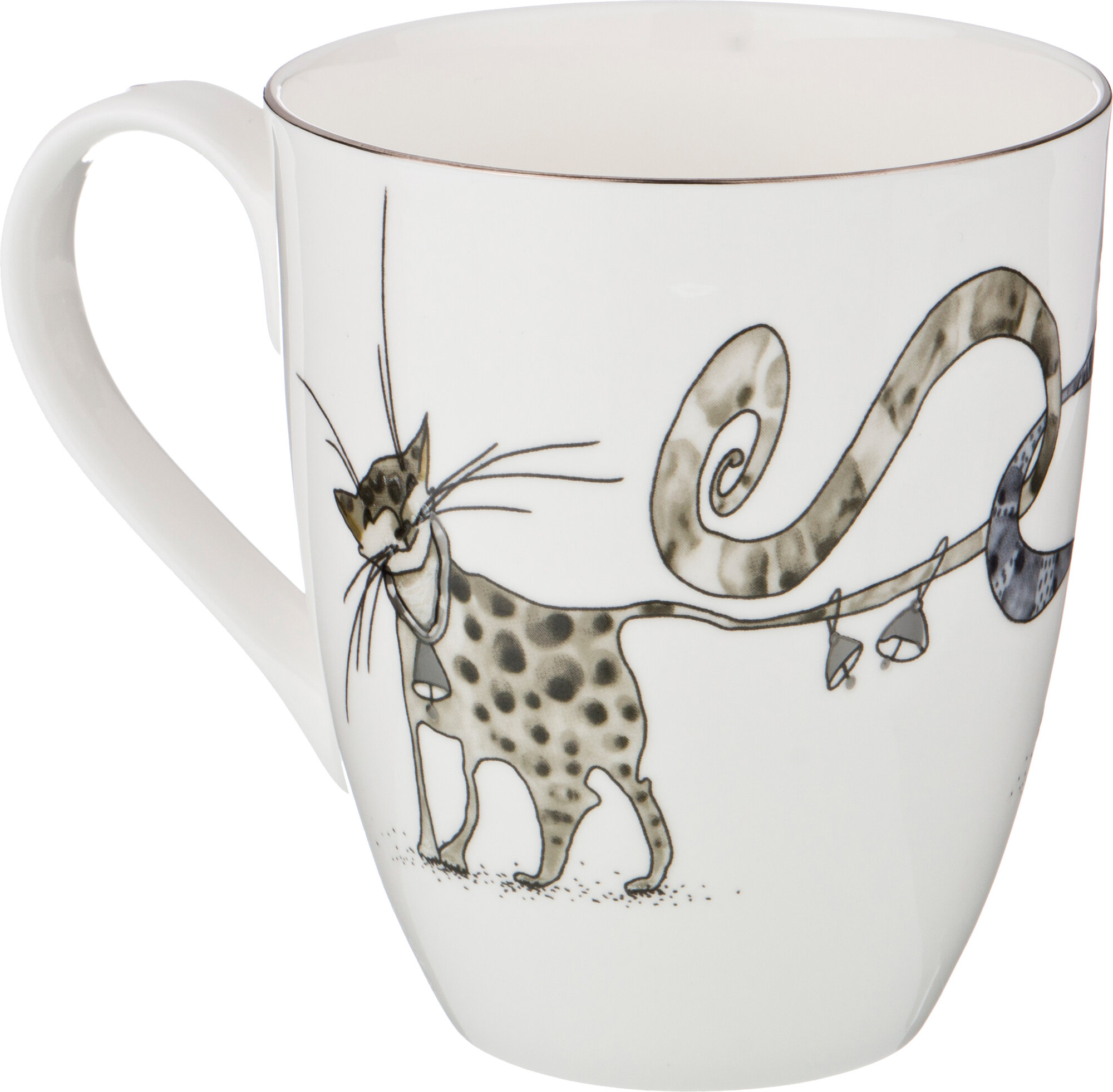 Кружка Lefard "Котики", 400 мл, для чая и кофе, фарфоровая, белая — фото 1