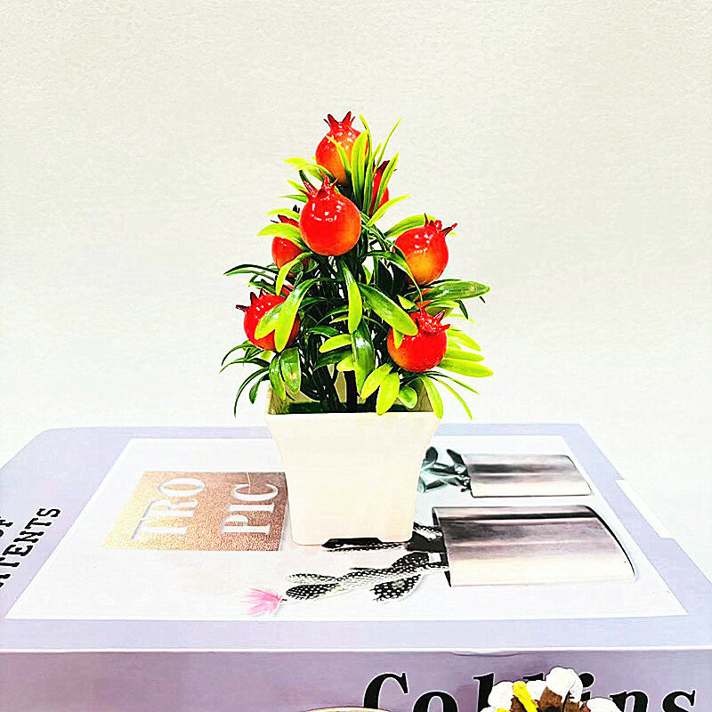 Горшок для фруктовых растений с пластиковым покрытием для жилых помещений и декоративных композиций маленький гранат