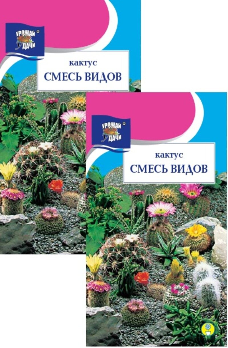 Семена цветов Кактус Смесь видов (005 г) 2 пакета Урожай Удачи