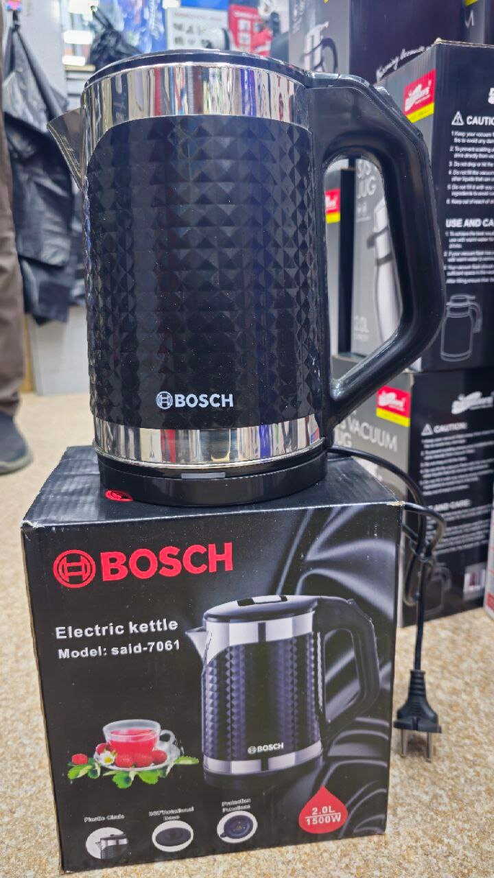 Чайник электрический Bosch "Said-7061", черный, металлический корпус, 1,27кг