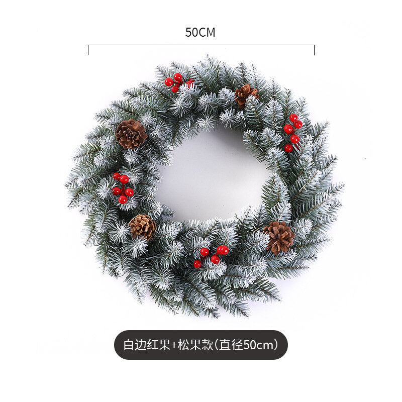 Венок рождественский  с ягодами и шишками Декоративные украшения，Диаметр 50 см