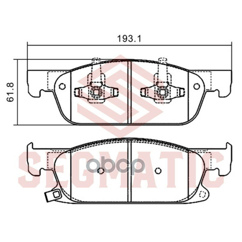 Колодка торм диск пер GAC GM8 2017- GAC GS8 2016- [193.1*61.8*18] SEGMATIC арт. SGBP2899
