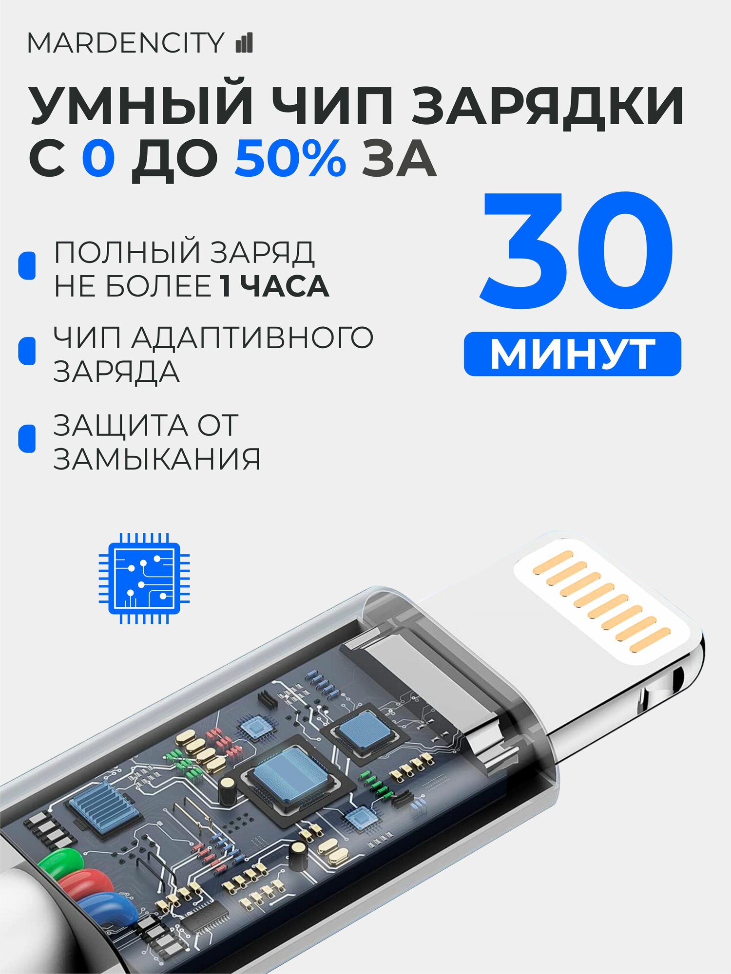 Кабель lightning type c 1 метр в тканевой оплетке / провод для айфона / для carplay — фото 1