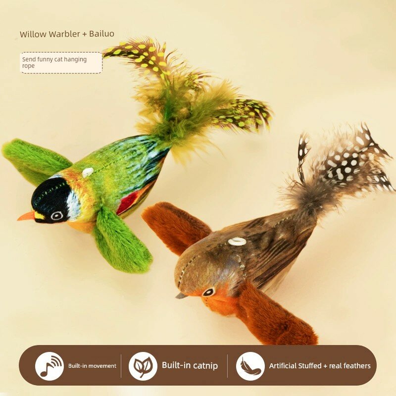 Набор игрушек для кошек Willow и Bluebird, 2 шт, с звуком, прочные мятные игрушки