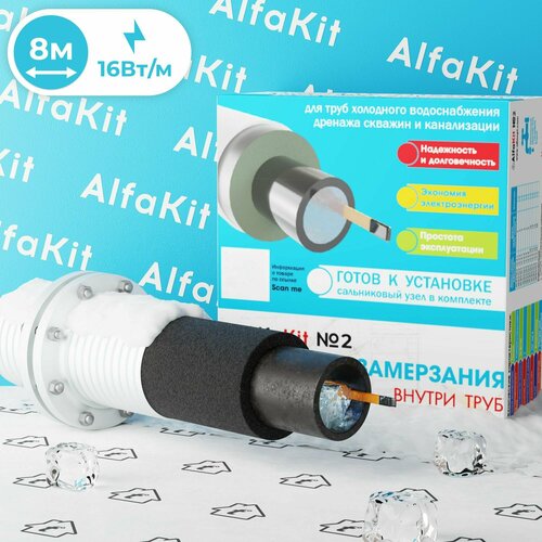 Греющий кабель в трубу саморегулирующийся 8м