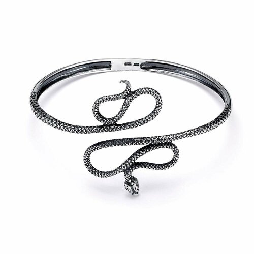 Браслет Красная Пресня, серебро, 925 проба, оксидирование, длина 17 см.