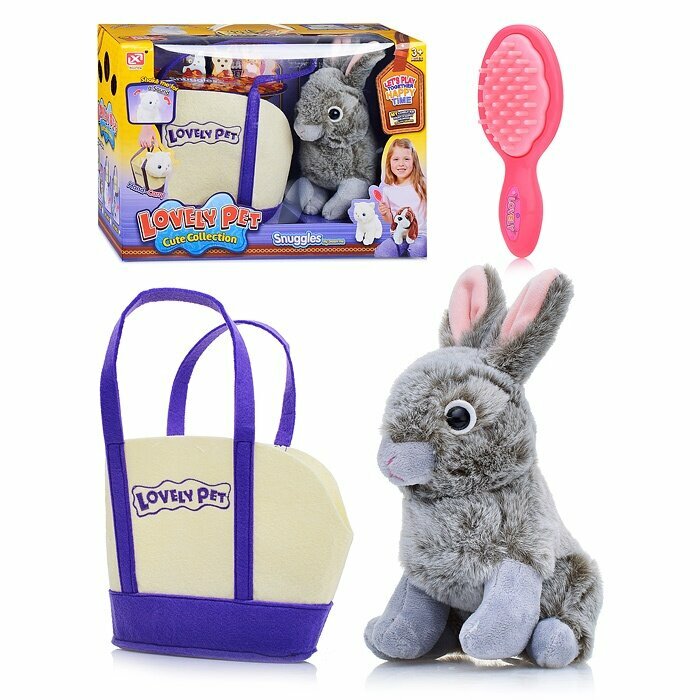 Игровой набор Oubaoloon "Питомец" кролик с сумкой, для детей от 3 лет, в коробке (909-3)