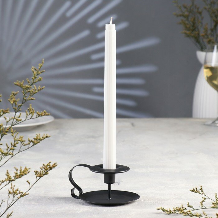 Подсвечник металлический "Классика", на одну свечу, 11 х 6 см, черный 9910205
